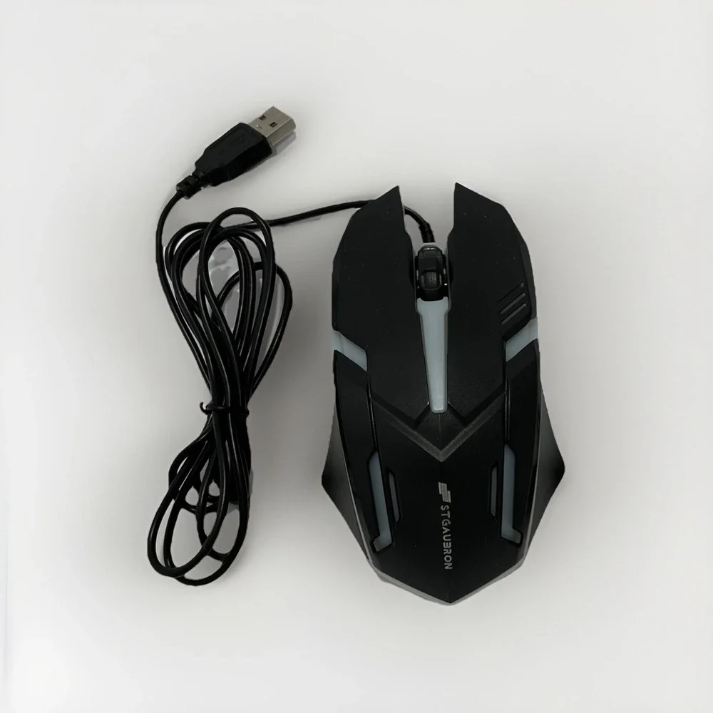 Stgaubron Gaming Mouse Black Backlit USB Wired